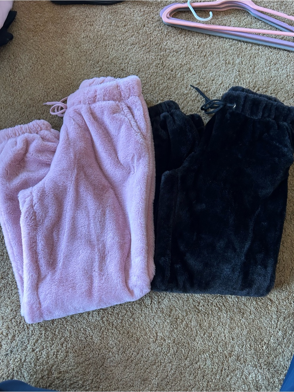 No Boundaries Fuzzy Plush Jogger Pants Pink & Black 2-Pack Size Small